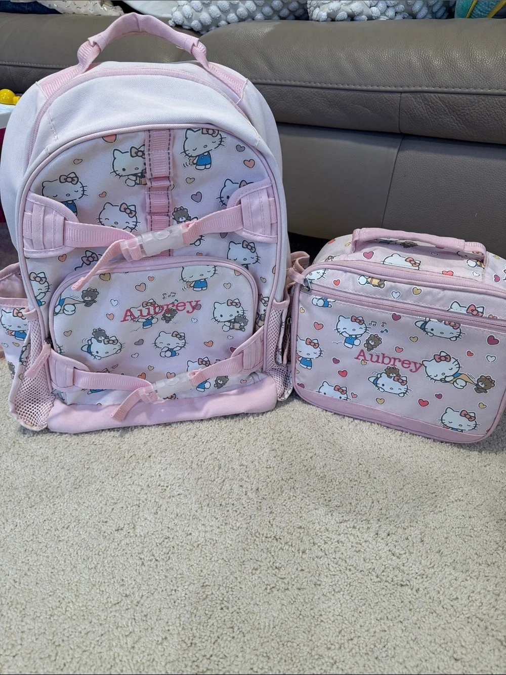 Pottery Barn Kids Aubrey Backpack & Lunch Bag Set - Hello Kitty Print